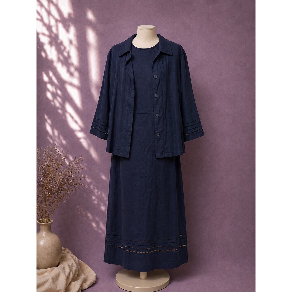 Parisian works linen blend 2pc set